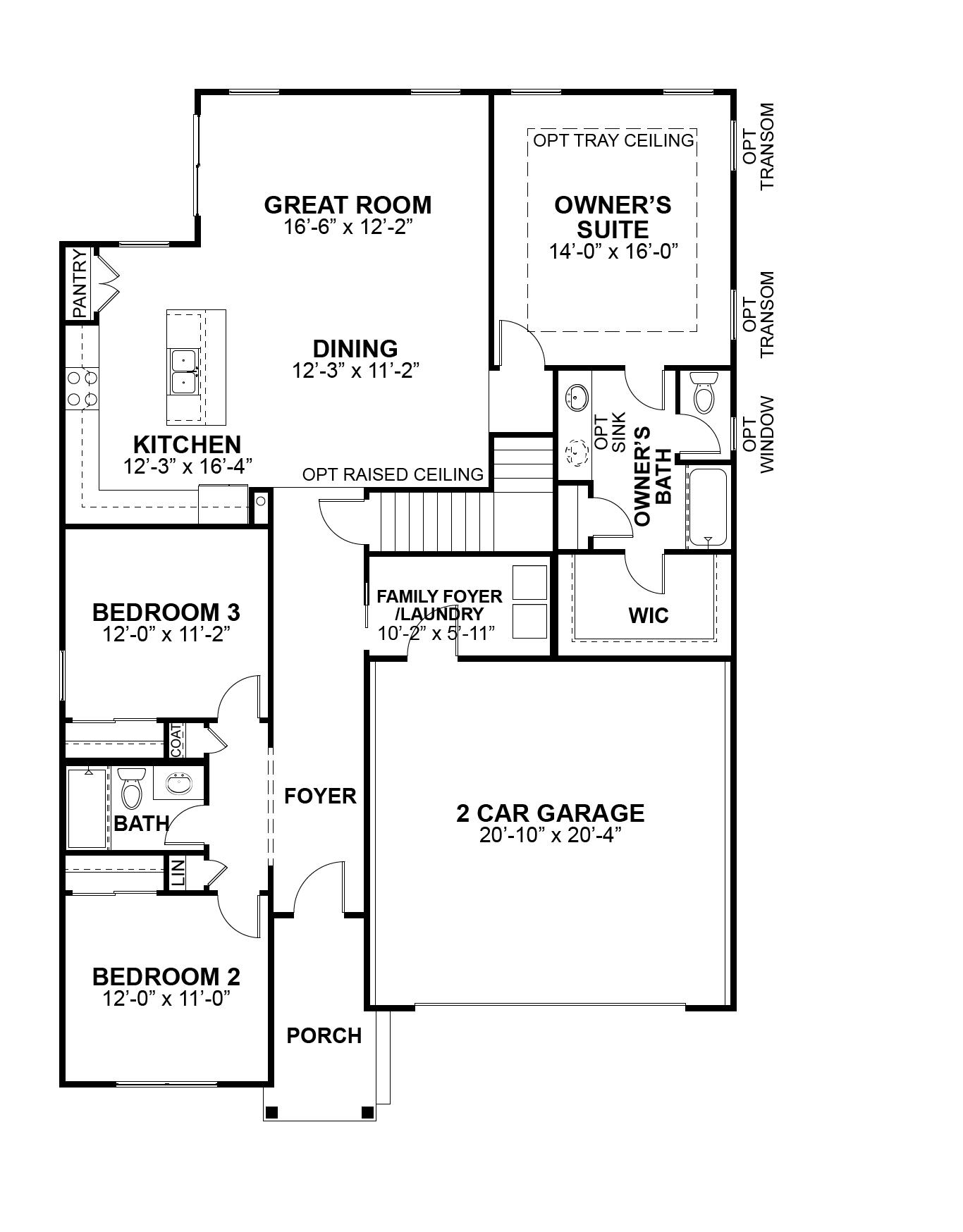 Franklin first floor plan — McKelvey Homes