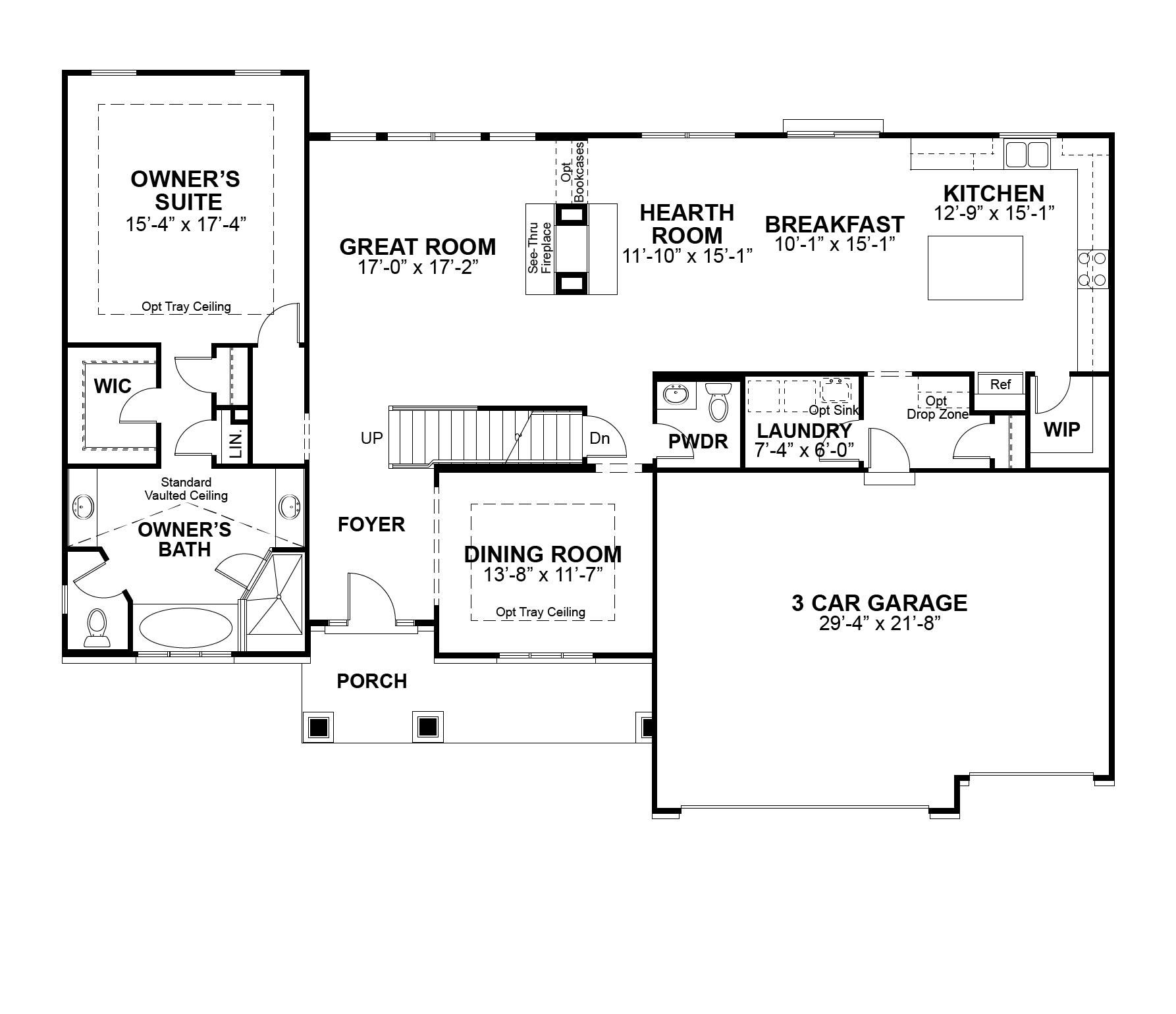 Provence first floor plan — McKelvey Homes
