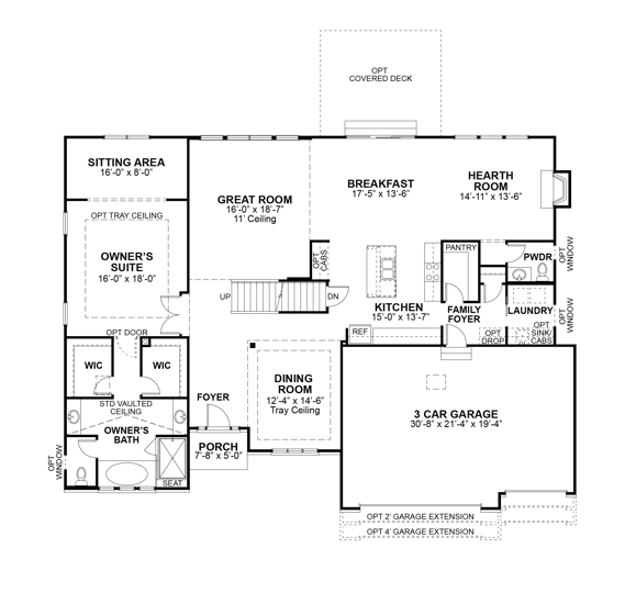 Turnberry first floor plan — McKelvey Homes