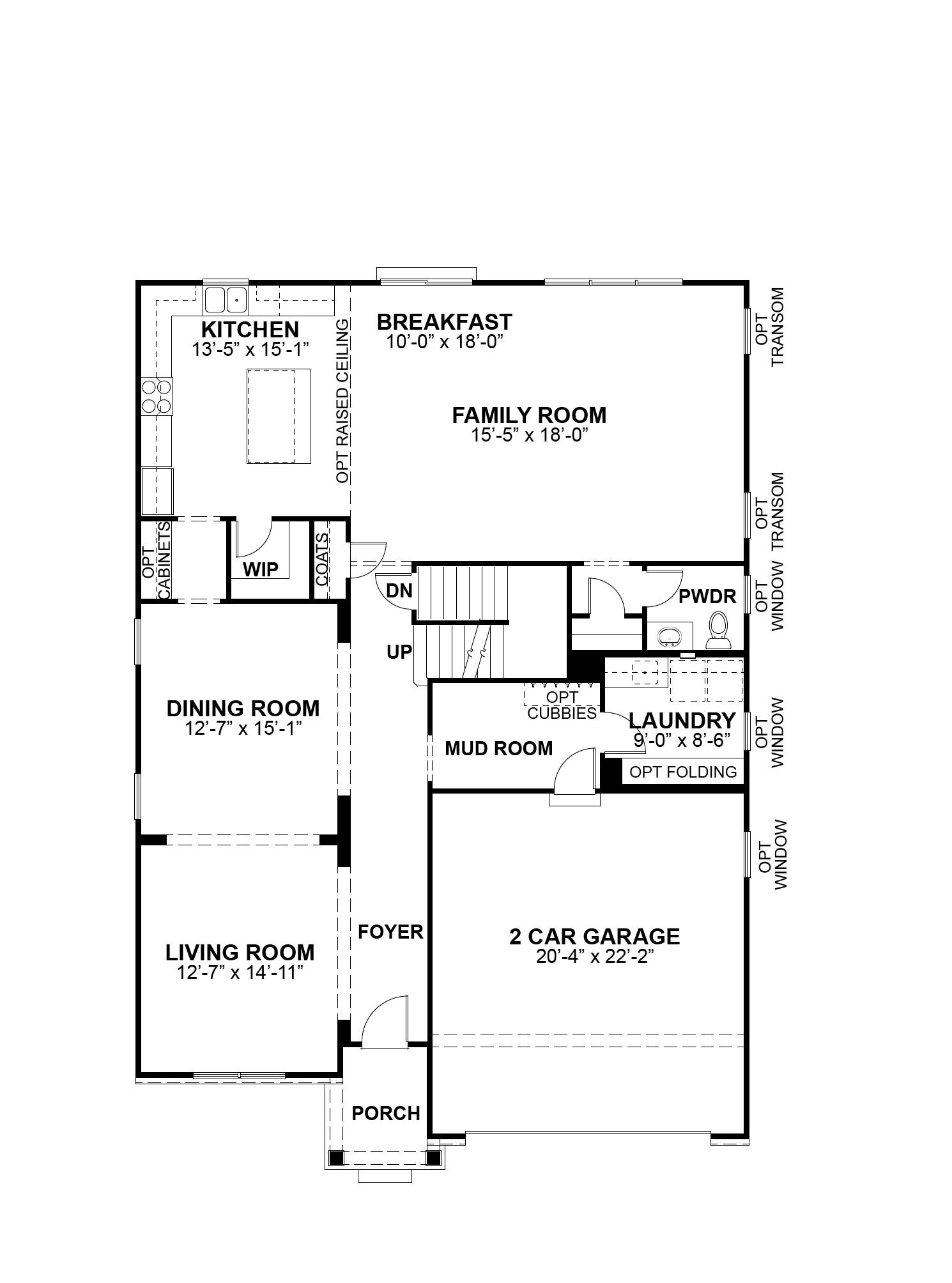 Washington first floor plan — McKelvey Homes