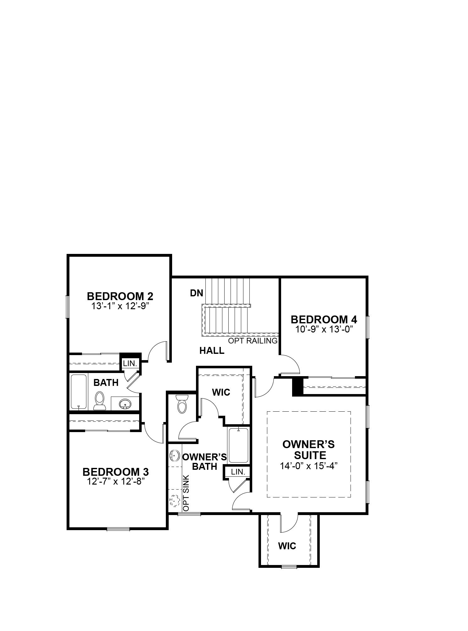 Washington second floor plan — McKelvey Homes